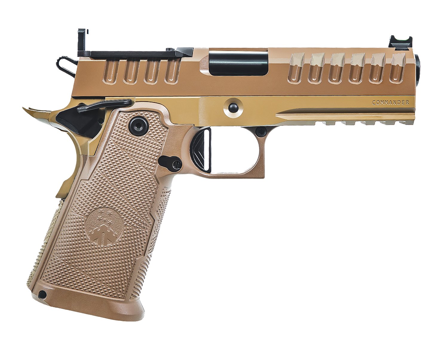 Watchtower Firearms APACHE9MMCMNDRFDE Apache Commander Frame 9mm Luger 15+1 4.25" Threaded Barrel Steel Slide Flat Dark Earth PVD
