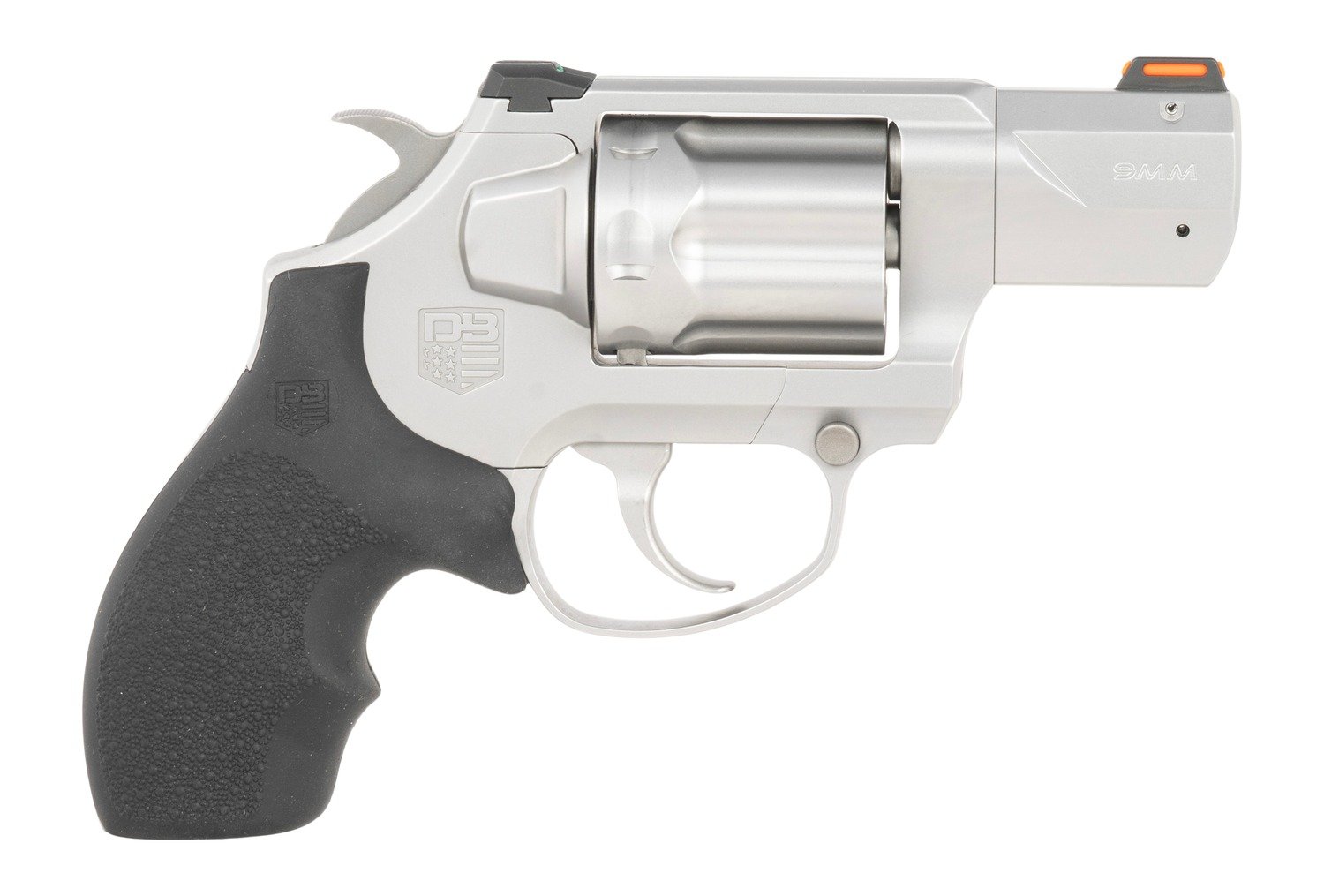 Diamondback DB0700P711 SDR Small 9mm Luger 6 Shot 2" Glass Bead Stainless Steel Barrel, Cylinder & Frame, Black Hogue Rubber Grip, Exposed Hammer