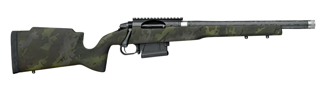 Proof Research 151211 Elevation MTR 2.0 6mm ARC 4+1 16.50" Carbon Fiber Match Grade Threaded Barrel, Black Receiver w/Picatinny Rail, Midnight Camo Proof Fixed Carbon Fiber Stock, Right Hand