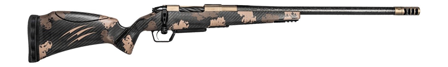 Fierce Firearms RIVSCX300PRC22BDS Carbon Rival XP 2.0 300 PRC 22" Smoked Bronze Cerakote Stainless Steel Spiral Fluted Barrel & Drilled & Tapped Receiver, Desert Shadow Camo Adj Comb Carbon Fiber Stoc