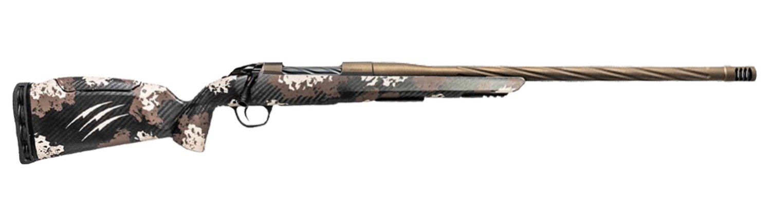 Fierce Firearms Twisted Rage LR Full Size 7mm PRC 3+1 22" Smoked Bronze Cerakote Match Grade/Spiral Threaded Stainless Steel Barrel, Drilled & Tapped Receiver, Desert Shadow Camo Push Button Adj Comb