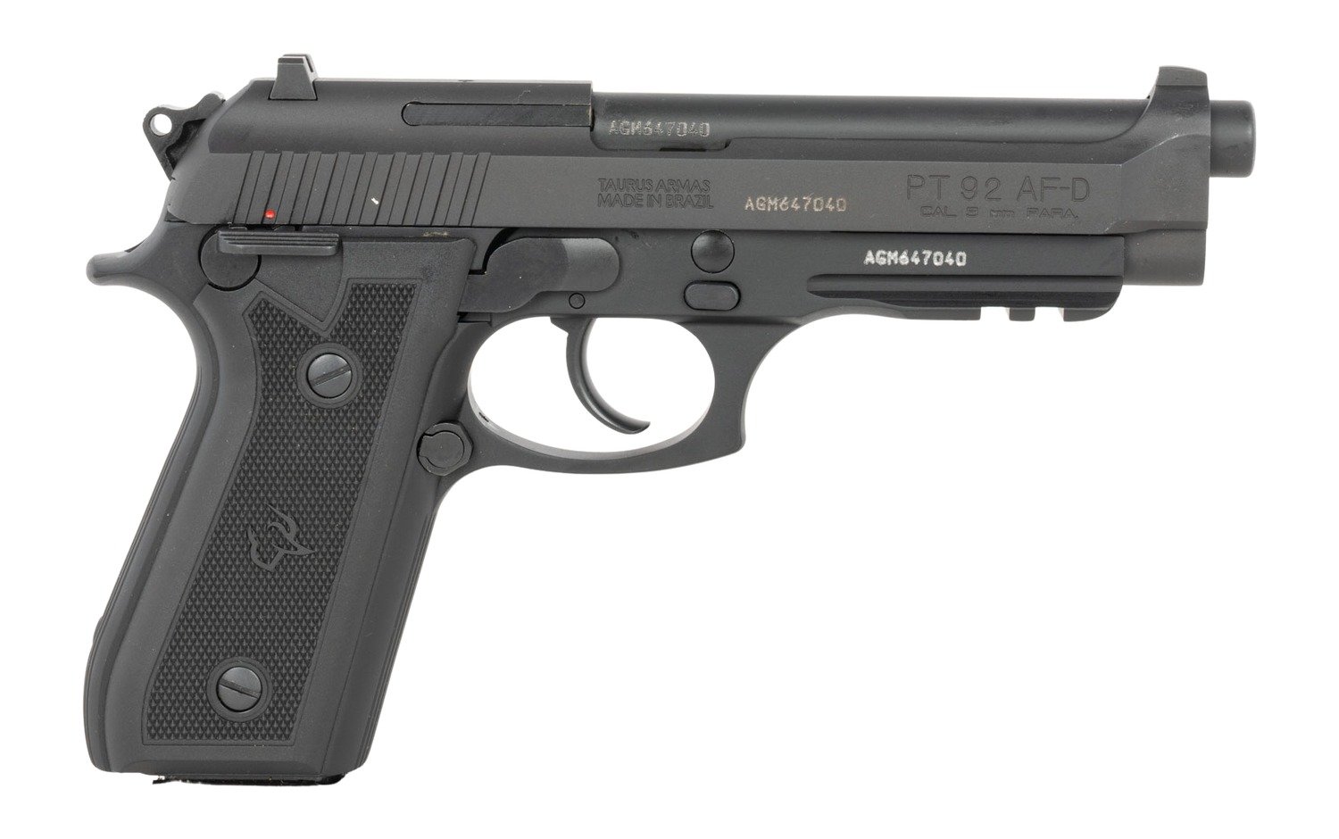 Taurus 1-920151-6MAG 92 Full Size 9mm Luger 18+1 5" Matte Matte Stainless Steel Barrel, Alloy Steel Serrated Slide, Black Anodized Aluminum Frame w/Beavertail & Picatinny Rail, Black Hogue G10 Grip,