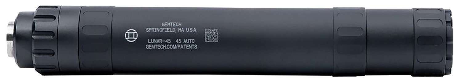 Gemtech 12126 Lunar-45 45 ACP 1.375" Black Aluminum/Titanium .578-28 tpi