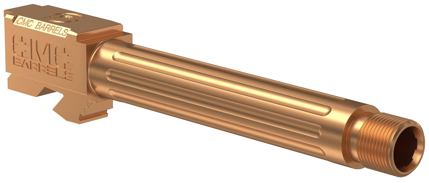 CMC Triggers 75513 Match Precision 9mm Luger 4.48" Fluted/Match Grade/Threaded Bronze DLC Stainless Steel, Compatible w/ Glock 17 Gen3-4