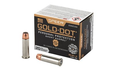 SPR Gold Dot 38S+P 135G HP SB 20/200