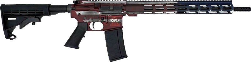 Glfa AR15 Battleworn 223 Wylde - 16" Nit BBL American Flag