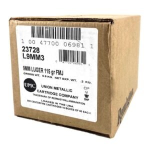 Remington UMC Handgun Ammunition 9mm Luger 115 gr FMJ 1145 fps 1000/ct (20-50/ct)