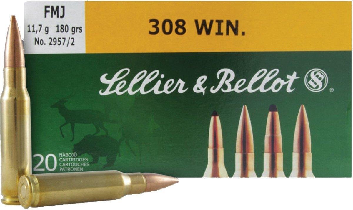 Sellier & Bellot Rifle Ammunition .308 Win 180 gr FMJ 20/ct