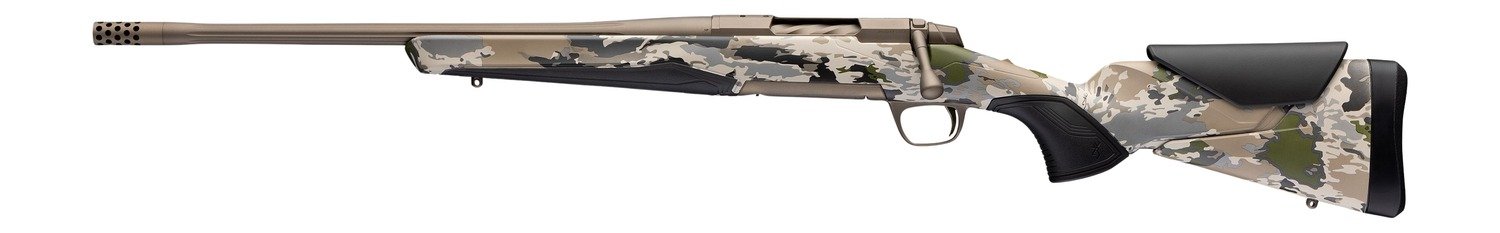 Browning 036124297 X-Bolt 2 Speed SPR Full Size 300 PRC 3+1 22" Smoked Bronze Cerakote Fluted Threaded Barrel, Steel Drilled & Tapped Receiver, Ovix Camo w/Black Overmold Adj Comb & LOP Synthetic Sto