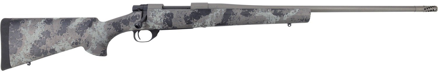 Howa HFN270GL 1500 Fence Line 270 Win 5+1 22" Tungsten Cerakote Threaded Barrel, Tungsten Cerakote Aluminum Drilled & Tapped Receiver, Gray Light Camo Fixed Synthetic Stock, Right Hand