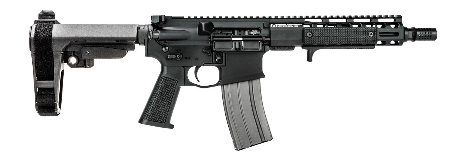 Griffin Armament MK2PSD30095P-W MK2 PSD 300 Blackout 9.50" Threaded Barrel, Black Anodized Aluminum Receiver w/Picatinny Rail, M-LOK Handguard, Black Polymer SBA3 Brace, Black A3 Grip, Ambidextrous
