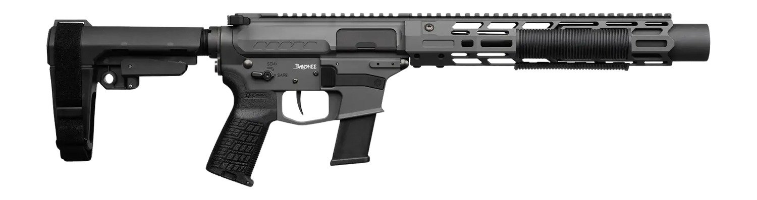 CMMG 45AEA70-TNG MkG 45 ACP 13+1 6.50" Black Nitride Threaded Barrel. Tungsten Cerakote Aluminum Receiver w/Picatinny Rail, M-LOK Handguard, Black Polymer CMMG RipBrace, CMMG Zeroed Grip, Ambidextrous