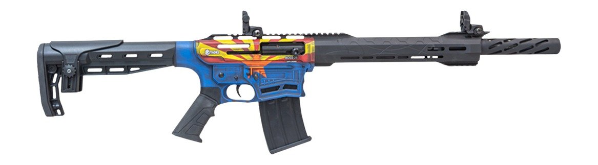 Citadel CBOSS2512-AZ Boss25 12 Gauge 3" 5+1 18.75" Threaded Barrel, Arizona Flag Steel Receiver w/Picatinny Rail, Adj Comb Synthetic Butt Stock, Picatinny Rail Forend, Polymer Grip