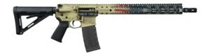 Black Rain Ordnance BRO-AMFLAG-WTP-250 Spec15 5.56 NATO 30+1 16" We The People Aluminum Receiver w/Picatinny Rail,Magpul MOE SL Black Polymer Stock, Black Magpul Grip