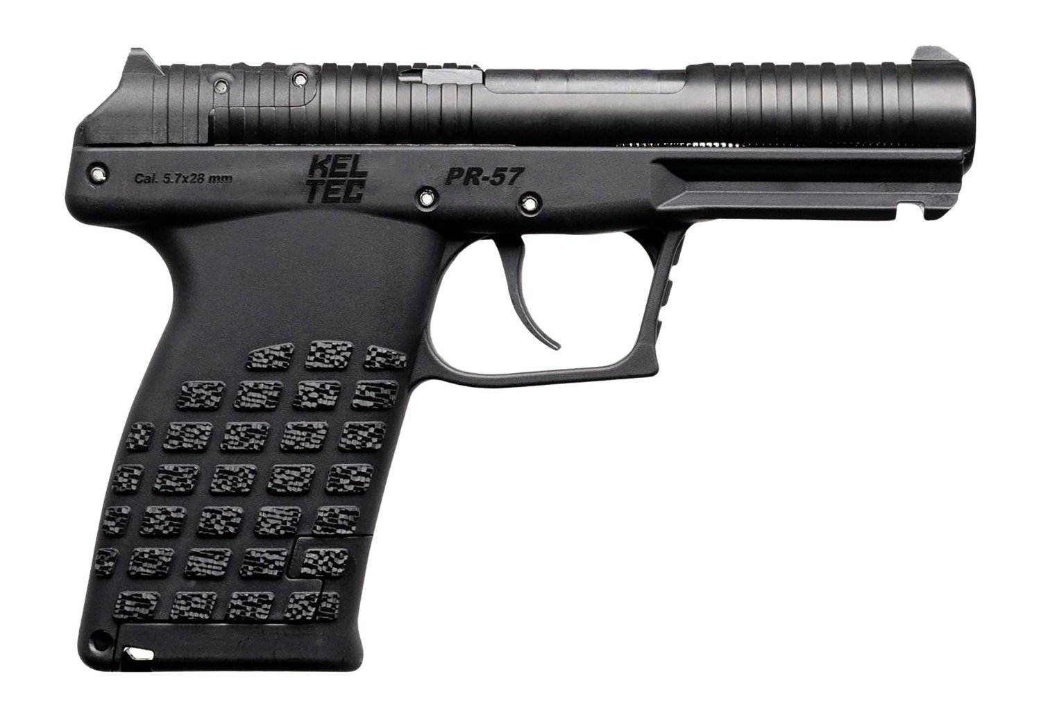 Kel-Tec PR57BLK10 PR-5.7 Compact 5.7x28mm 10+1 4.64" Stainless Rotary Barrel, Black Oxide Steel Optic Ready/Serrated Slide, Black Polymer Frame w/Accessory Rail, Textured Grip