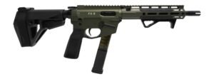 Freedom Ordance FX9P10E-ODG FX9P Elite 9mm Luger 10" Black Nitride Threaded Barrel, OD Green Anodized Aluminum Receiver w/Picatinny Rail, M-LOK Handguard, Black Polymer SB Tactical SBA5 Brace, Black P