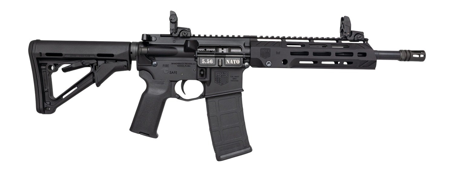 Diamondback DB2377K001 DB15 Diamond SBR 556 Nato 30+1 11.50" Black Nitride Threaded Barrel, Black Anodized Aluminum Receiver w/Picatinny Rail, M-LOK Handguard, Black Polymer Magpul Furniture