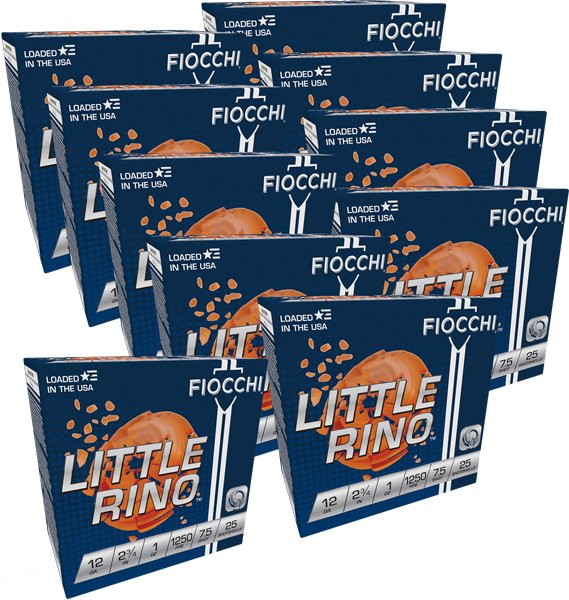 Fiocchi Little Rino 12GA 2.75" - 1OZ #7.5 1250FPS 250RD Case