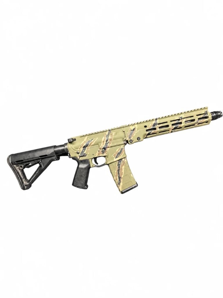 Cerakote tiger stripe camo AR-15 rifle